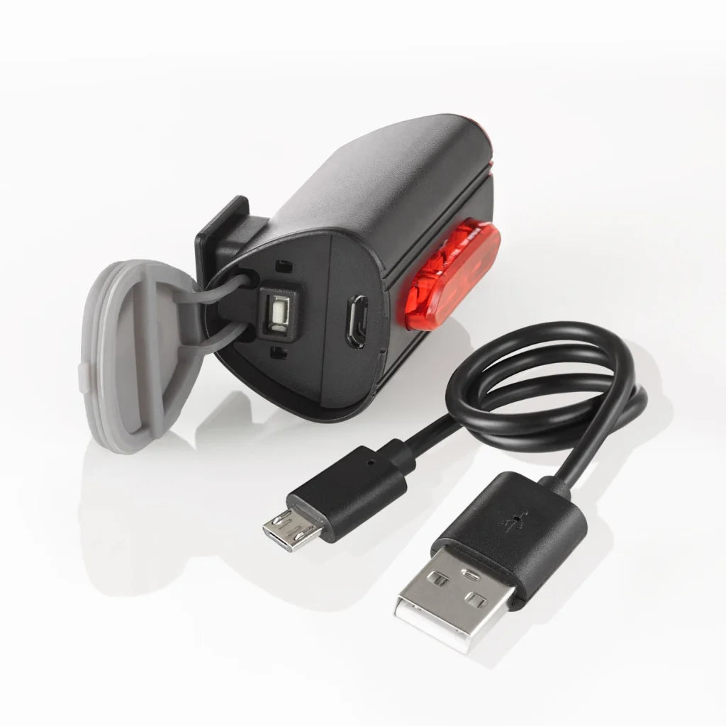 Fischer LED Bike Light Set 30Lux USB with Rear Floor Light