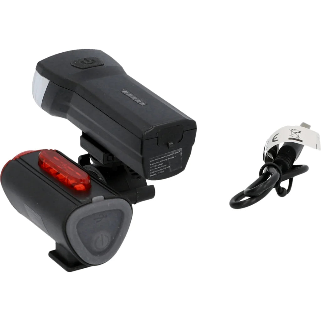 Fischer LED Bike Light Set 30Lux USB with Rear Floor Light
