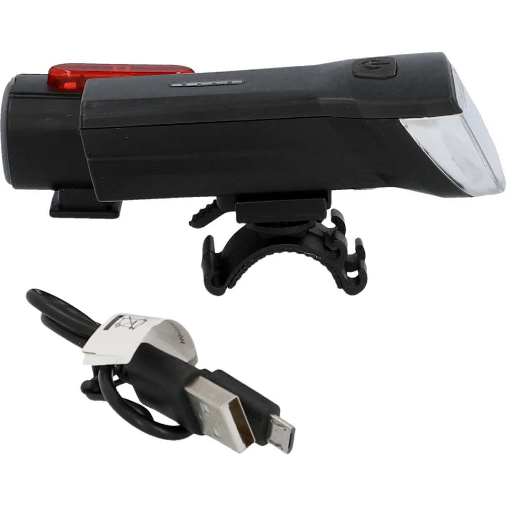 Fischer LED Bike Light Set 30Lux USB with Rear Floor Light