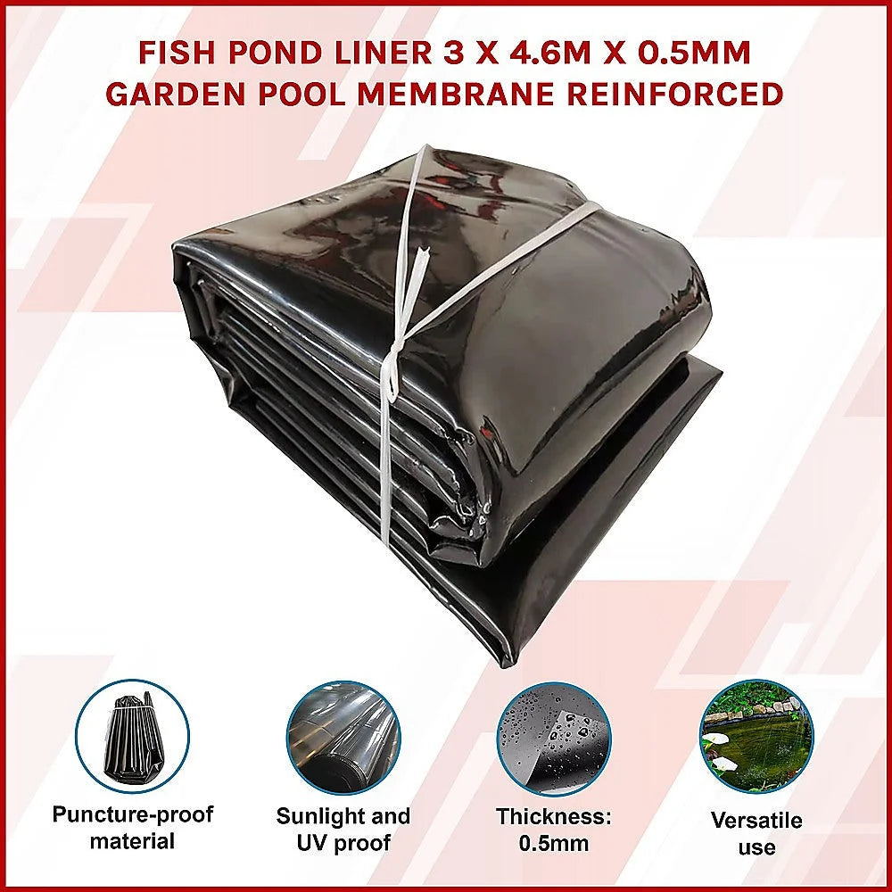 Fish Pond Liner 3 x 4.6m x 0.5mm Garden Pool Membrane