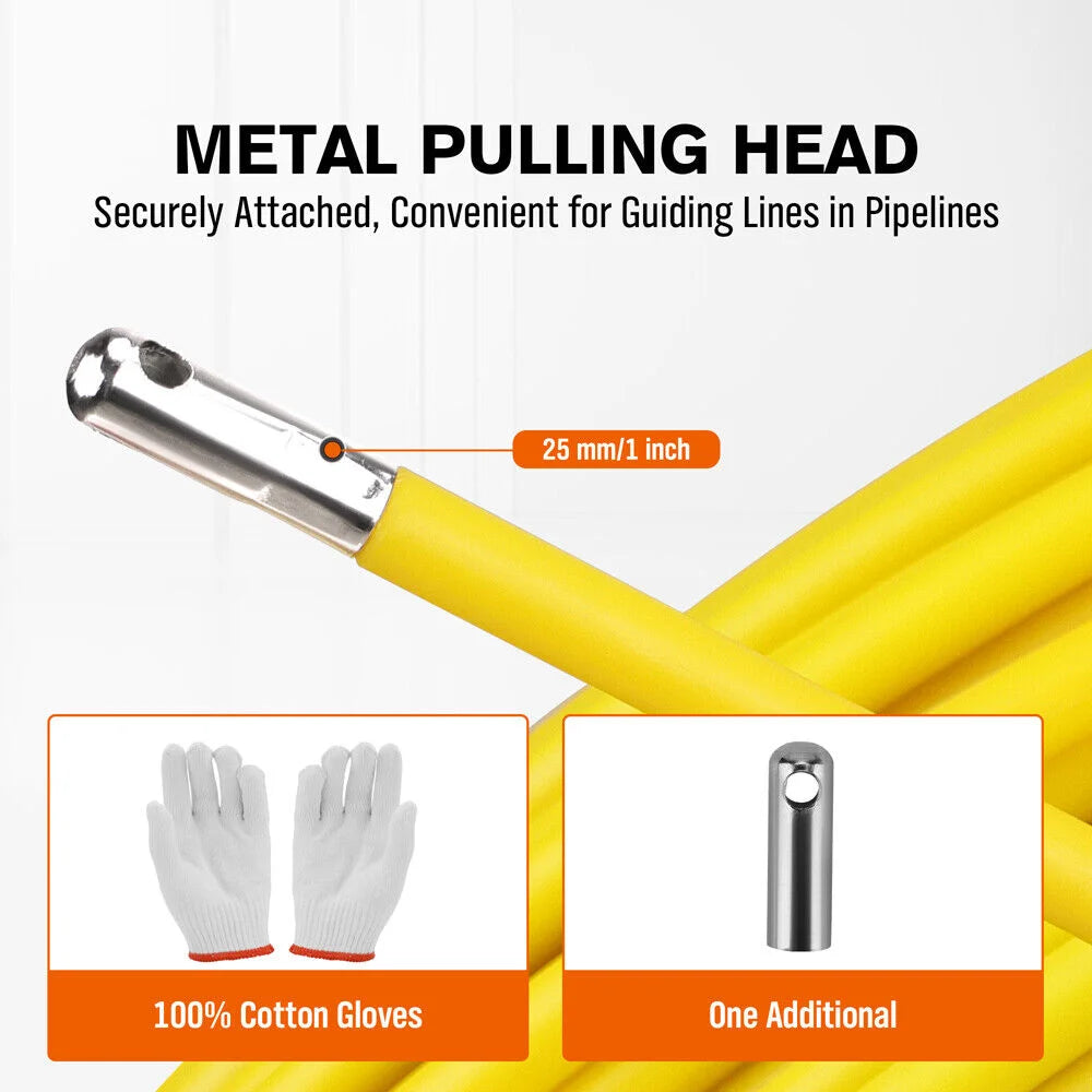 Fish Tape Puller 150M x 8MM Fiberglass Wire Cable Running