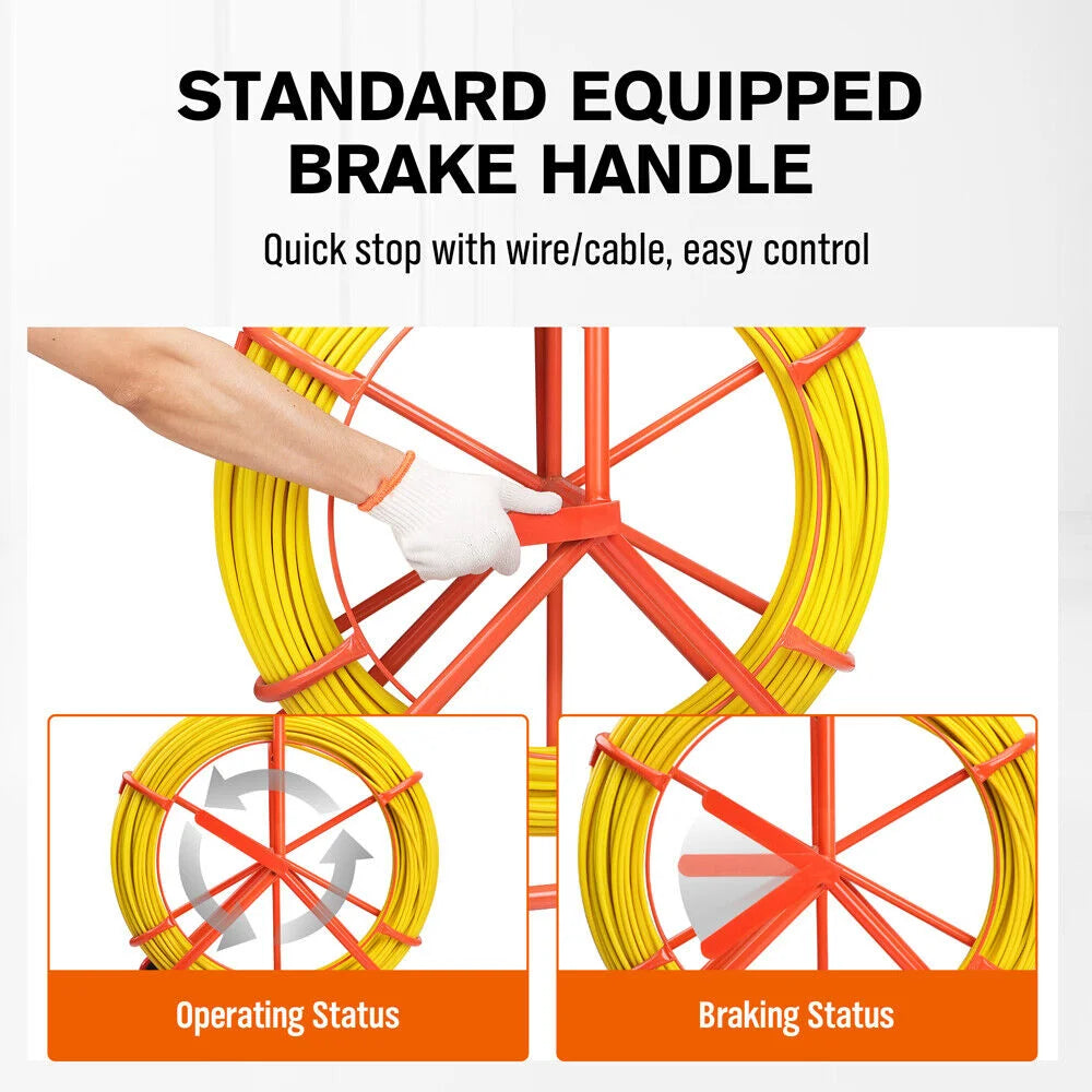Fish Tape Puller 150M x 8MM Fiberglass Wire Cable Running