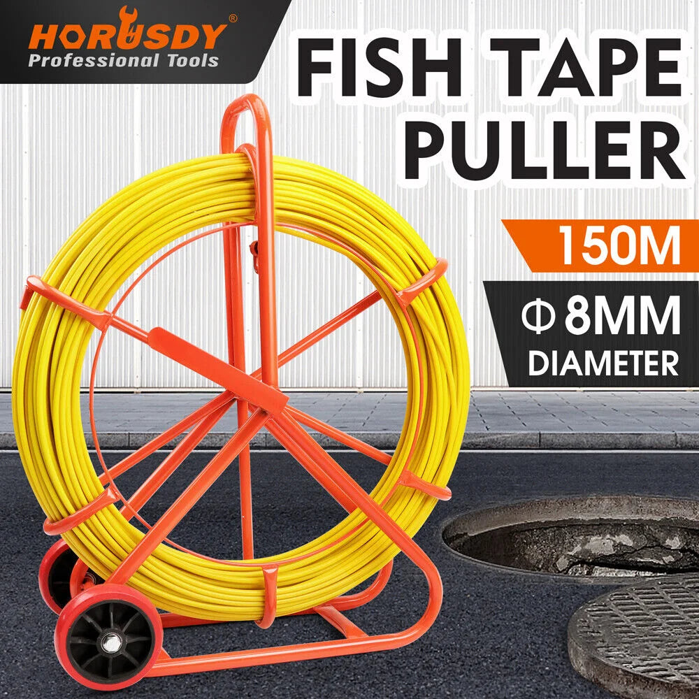 Fish Tape Puller 150M x 8MM Fiberglass Wire Cable Running