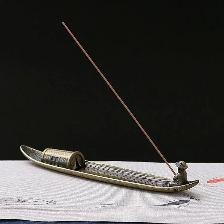 Fisherman Incense Burner with Ash Catcher and Stand