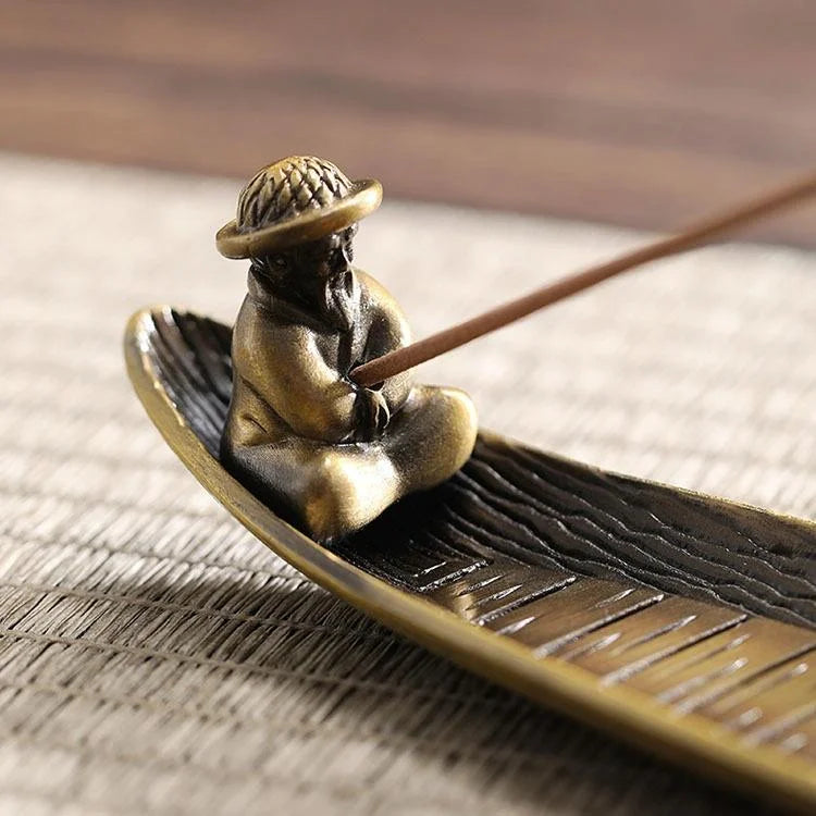 Fisherman Incense Burner with Ash Catcher and Stand