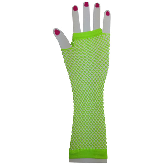 FISHNET GLOVES Fingerless Elbow Length 70s 80s Womens
