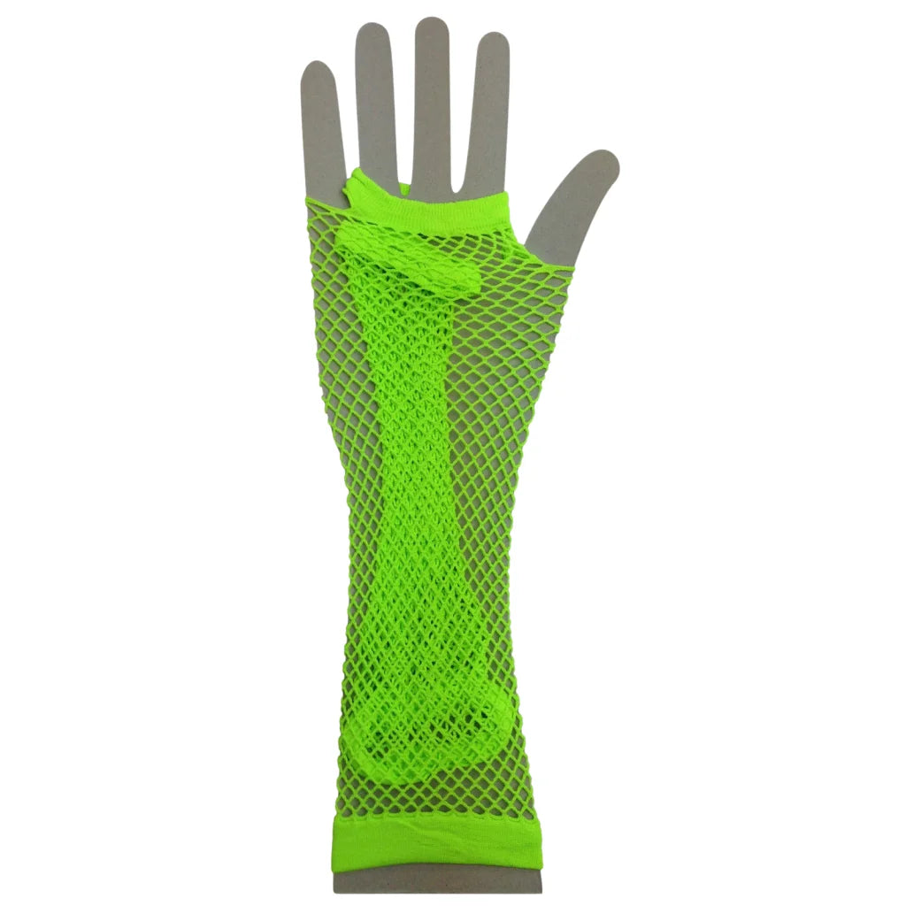 FISHNET GLOVES Fingerless Elbow Length 70s 80s Womens