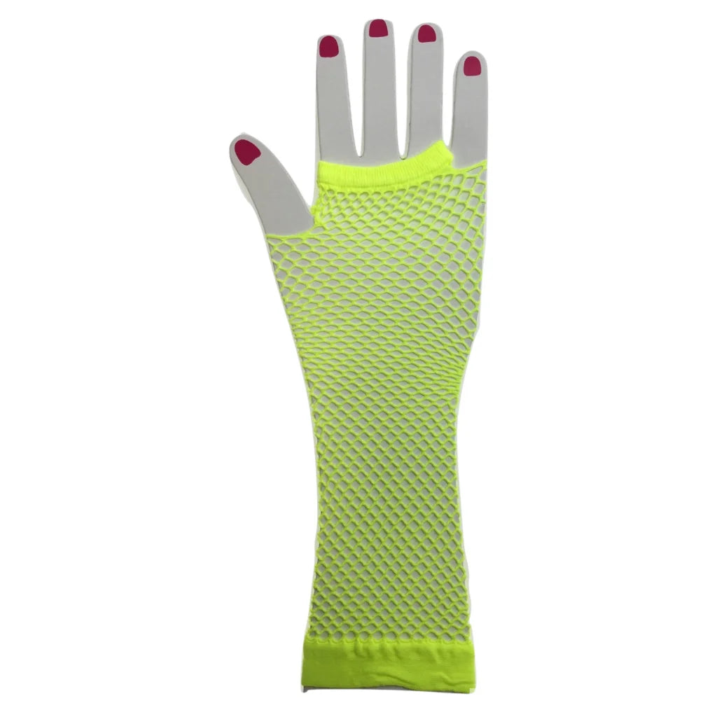 FISHNET GLOVES Fingerless Elbow Length 70s 80s Womens
