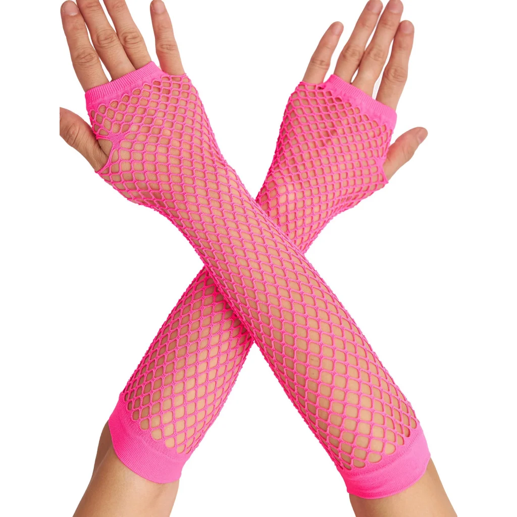 FISHNET GLOVES Fingerless Elbow Length 70s 80s Womens