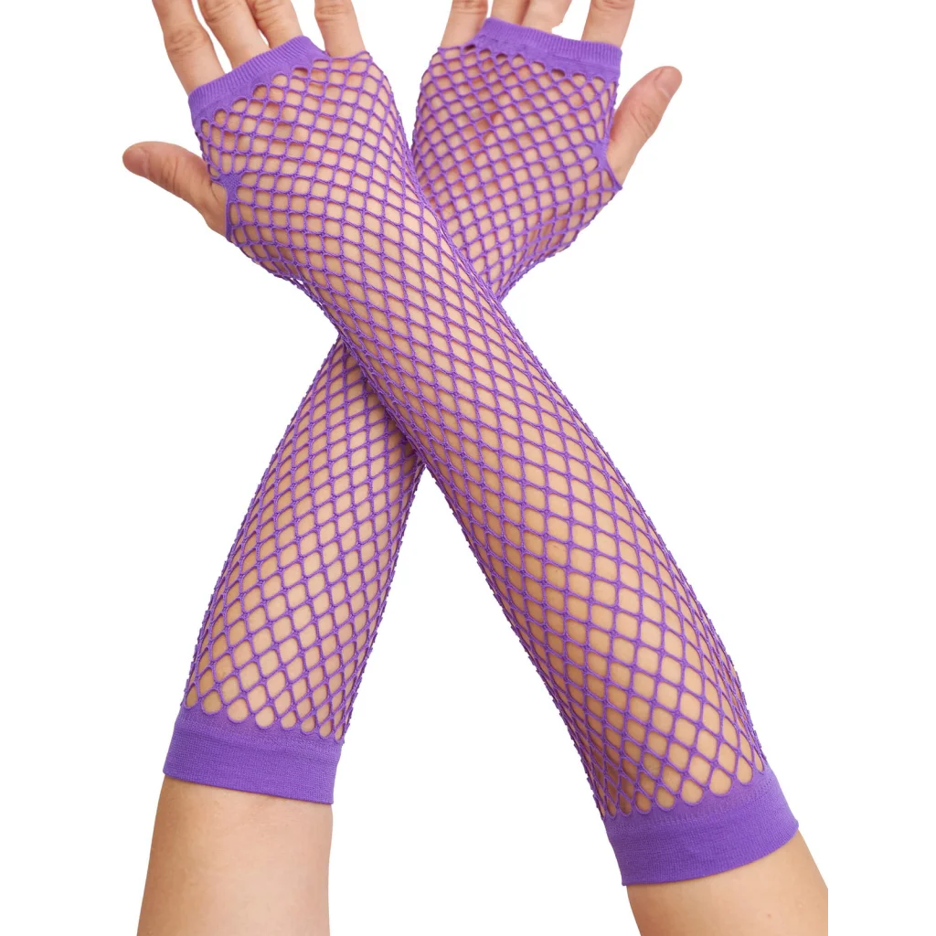 FISHNET GLOVES Fingerless Elbow Length 70s 80s Womens