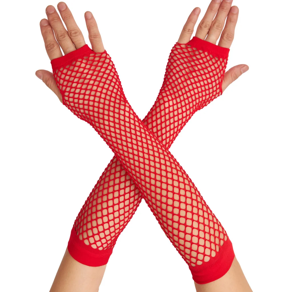 FISHNET GLOVES Fingerless Elbow Length 70s 80s Womens