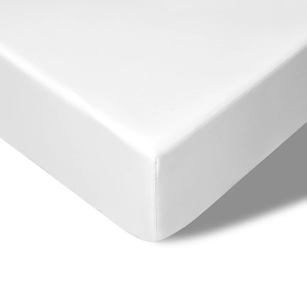 Fitted Sheet King 400TC White Bamboo Cotton 40cm Wall