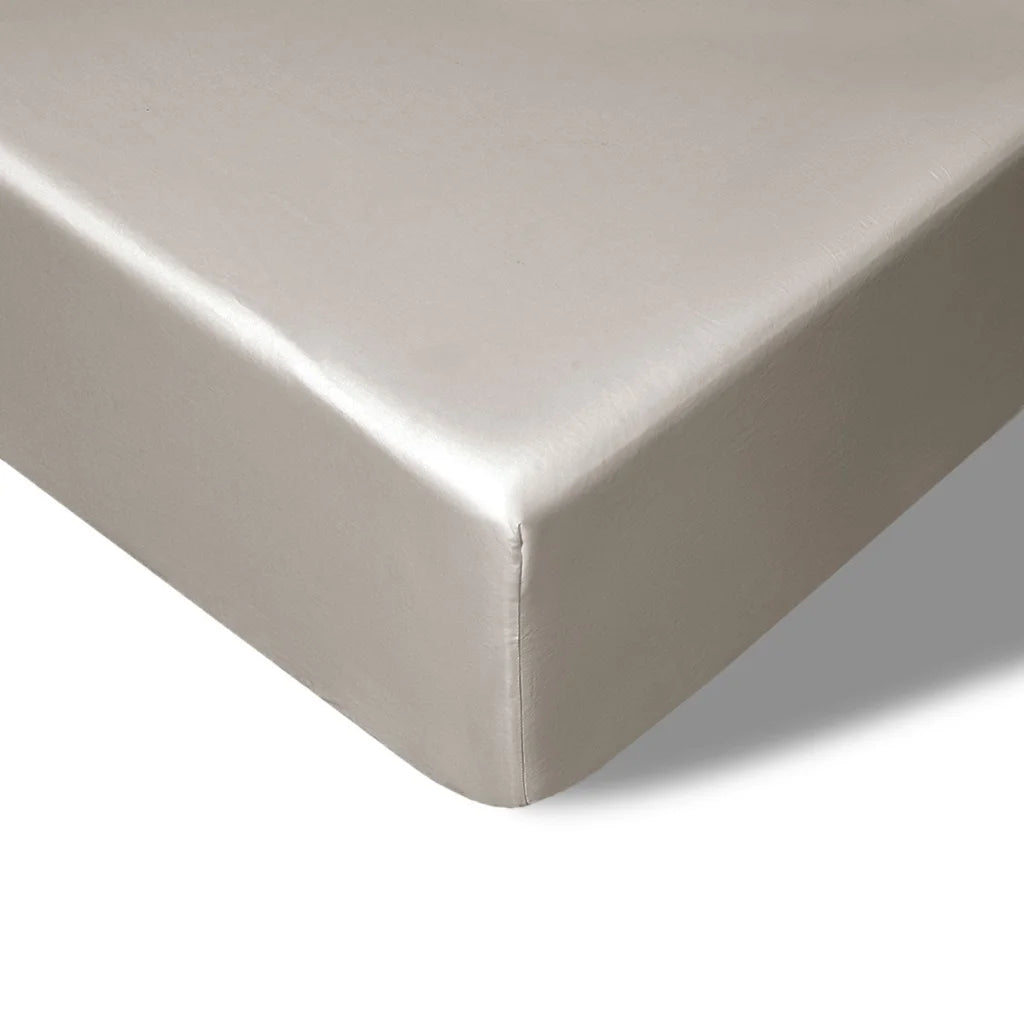 Fitted Sheet Queen 400TC Stone Bamboo Cotton 40cm Wall