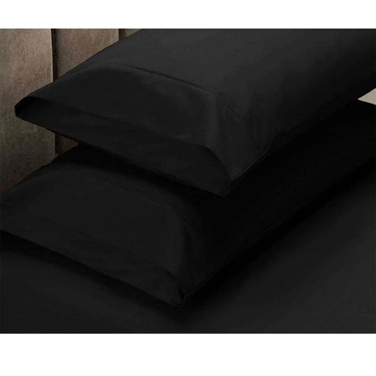 Fitted Sheet Set 225TC Black King + 2 Pillowcases