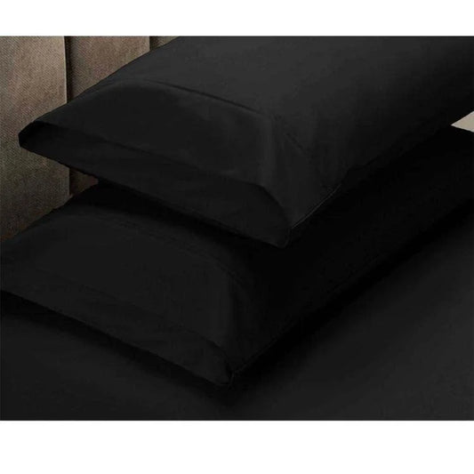 Fitted Sheet Set 225TC Black King + 2 Pillowcases