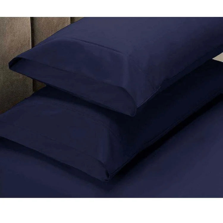 Fitted Sheet Set 225TC Navy King + 2 Pillowcases