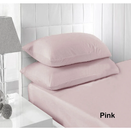 Fitted Sheet Set Accessorize 250TC Pink - King - Home &