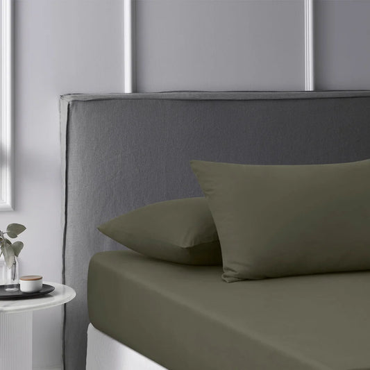 Fitted Sheet Set Double Accessorize Caramel Washed Cotton