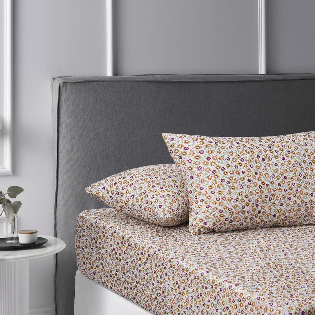 Fitted Sheet Set Single Accessorize Lisa Green Washed