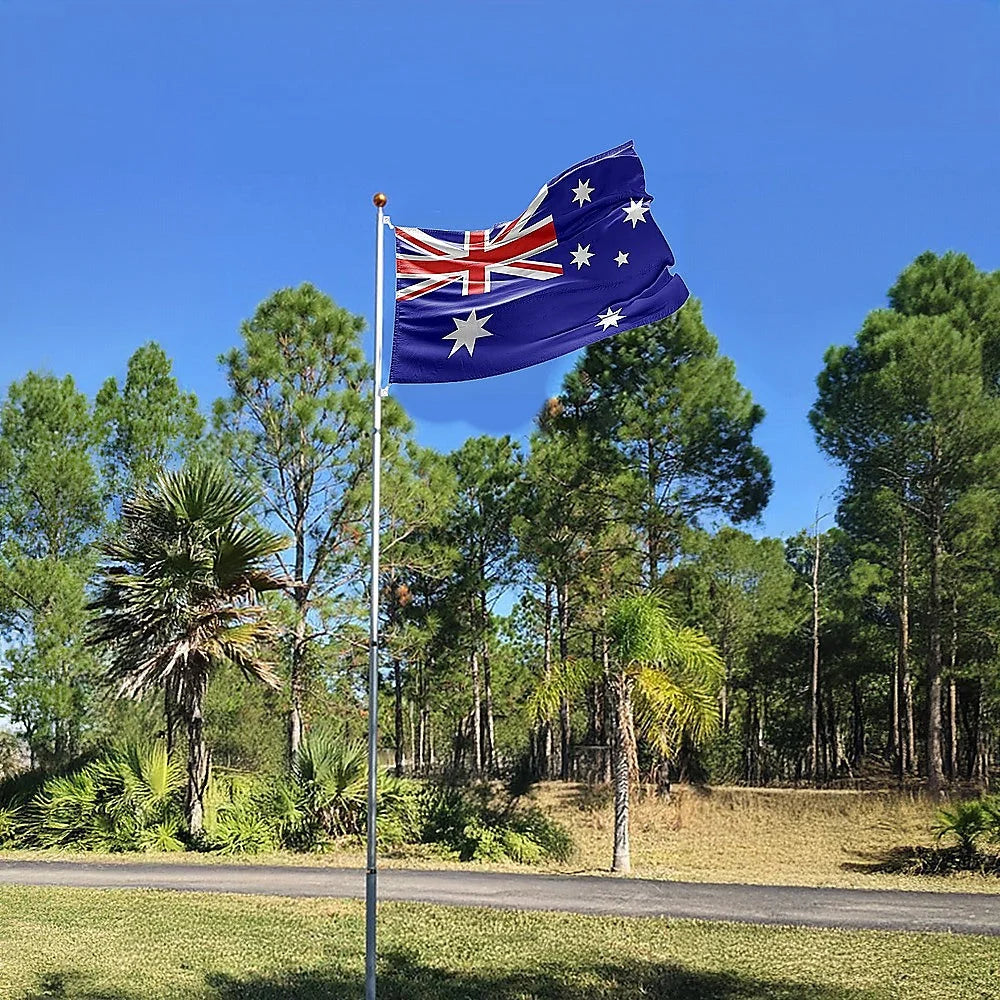 Flag Pole Kit 9.1m Telescopic Heavy Duty 16 Gauge Aluminium