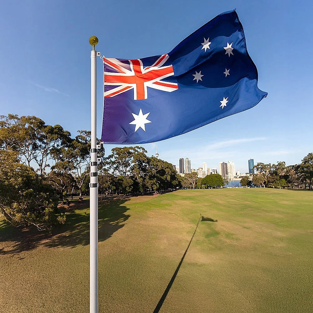 Flag Pole Kit 9.1m Telescopic Heavy Duty 16 Gauge Aluminium