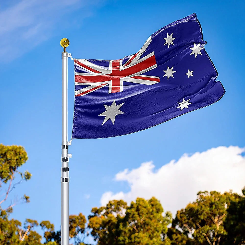 Flag Pole Kit 9.1m Telescopic Heavy Duty 16 Gauge Aluminium