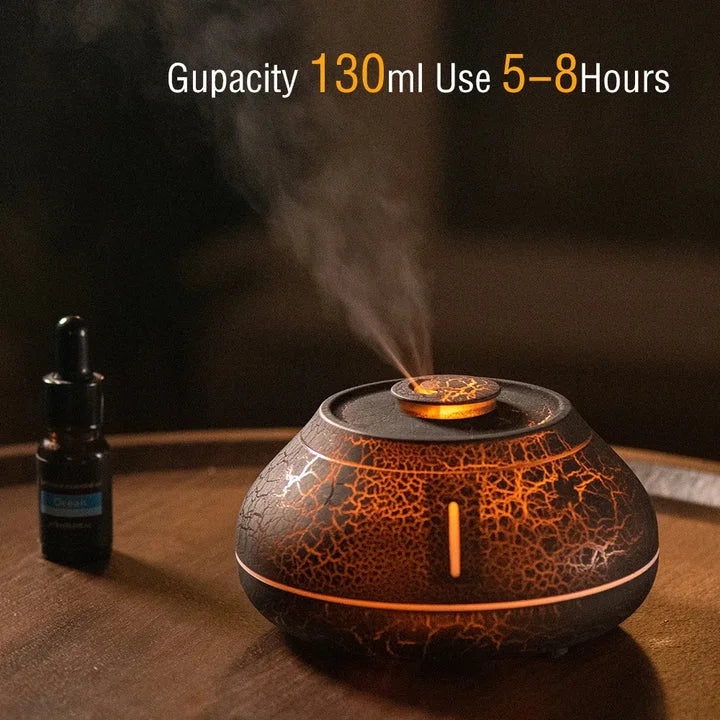 Flame Mountain Aroma Diffuser - 7-Color LED Light 130ml