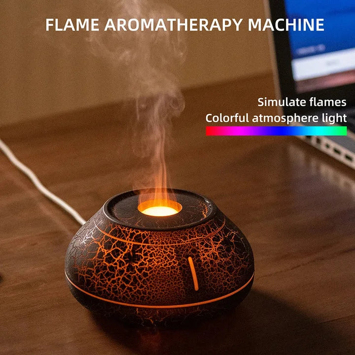 Flame Mountain Aroma Diffuser - 7-Color LED Light 130ml