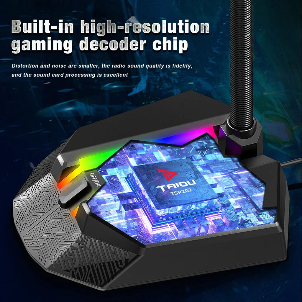 Flexible Usb Microphone With Rgb Lighting For Voice Chat And Video Conferencing-1915197799817940999