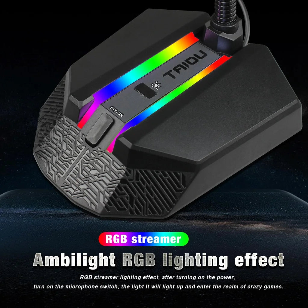 Flexible Usb Microphone With Rgb Lighting For Voice Chat And Video Conferencing-1915197799817940996