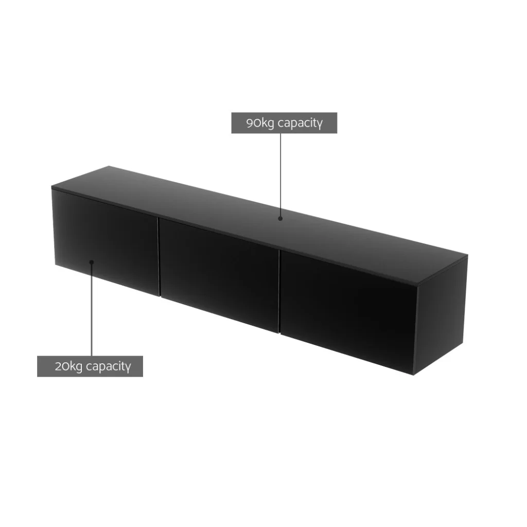 Floating Entertainment Unit TV Cabinet High Glossy 3 Cabinets