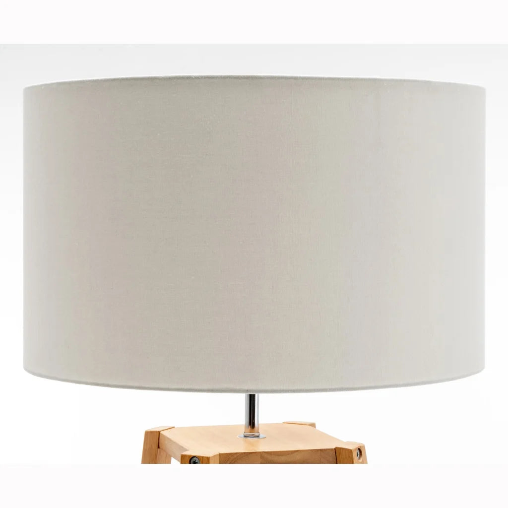 Floor Lamp Eiffel 3-Tier Natural Wood with Storage Shelves