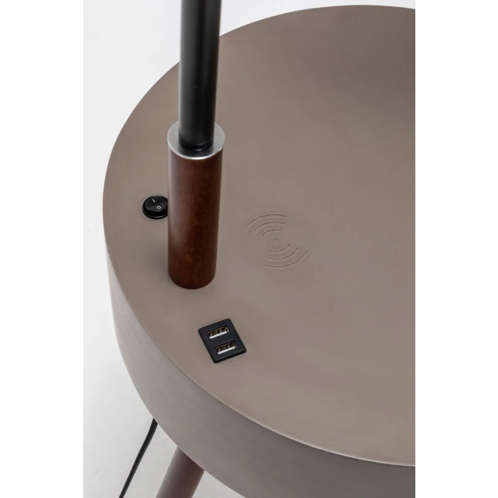Floor Lamp Florence Tripod with Shelf Storage Drawer