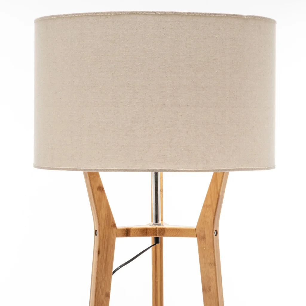 Floor Lamp Large Bamboo Wooden Tripod 168cm Light Modern