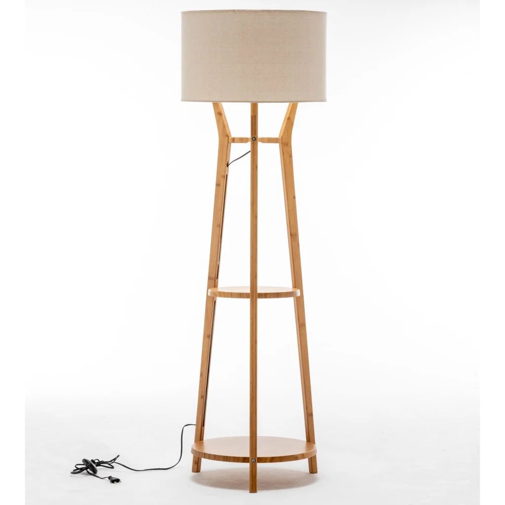 Floor Lamp Large Bamboo Wooden Tripod 168cm Light Modern