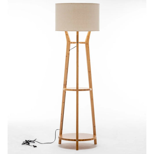 Floor Lamp Large Bamboo Wooden Tripod 168cm Light Modern