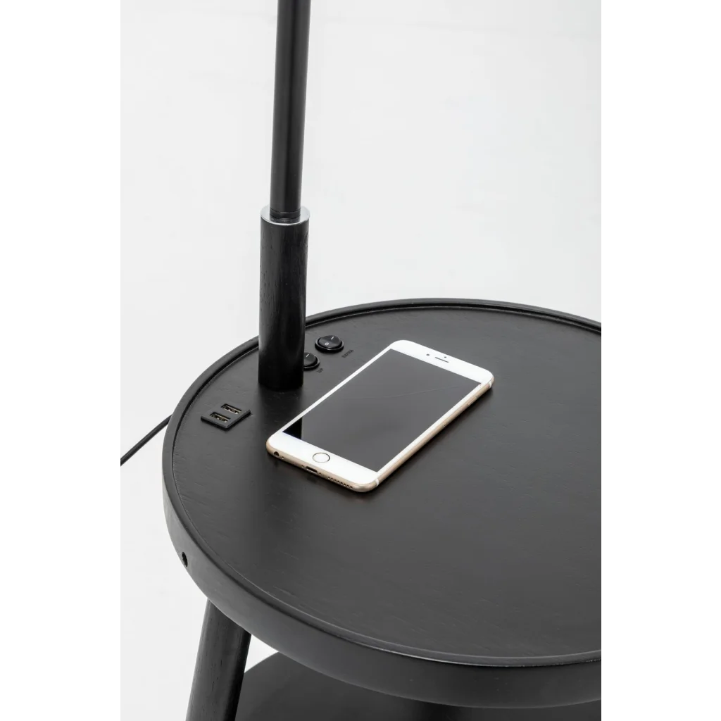 Floor Lamp Naples Tripod with Shelf Storage Drawer Bedside