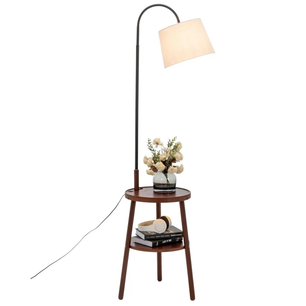 Floor Lamp Naples Tripod with Shelf Storage Drawer Bedside