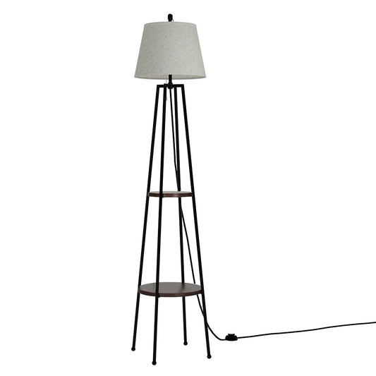 Floor Lamp Shelf Stand Modern LED Storage Shelves