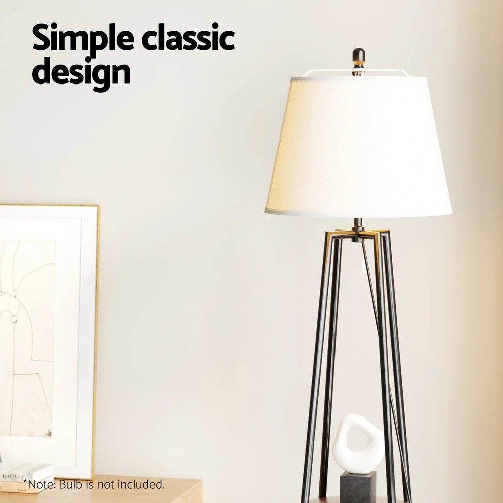 Floor Lamp Shelf Stand Modern LED Storage Shelves