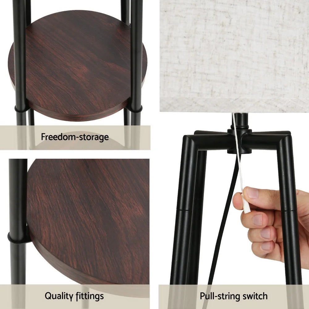 Floor Lamp Shelf Stand Modern LED Storage Shelves