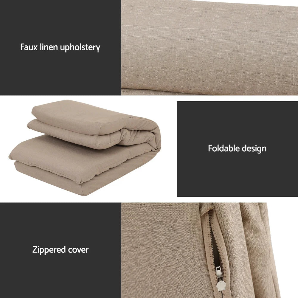 Beige 1 floor lounge sofa with bed seater linen