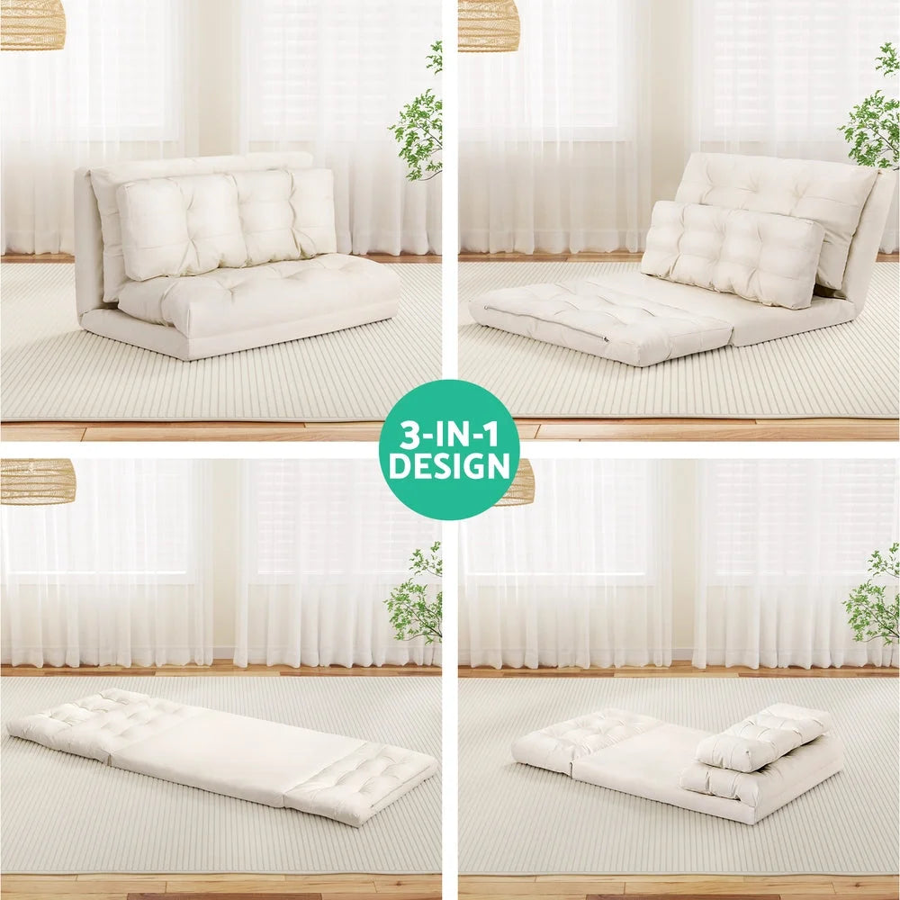 Floor Lounge Sofa Bed 2 Seater with Pillow