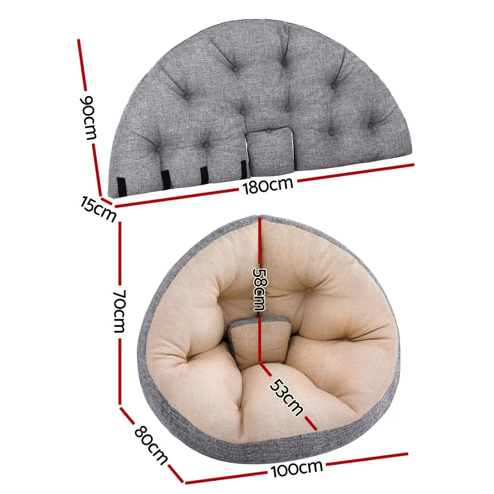 Beige floor lounge sofa with low sofa bed cushions for lounge rooms