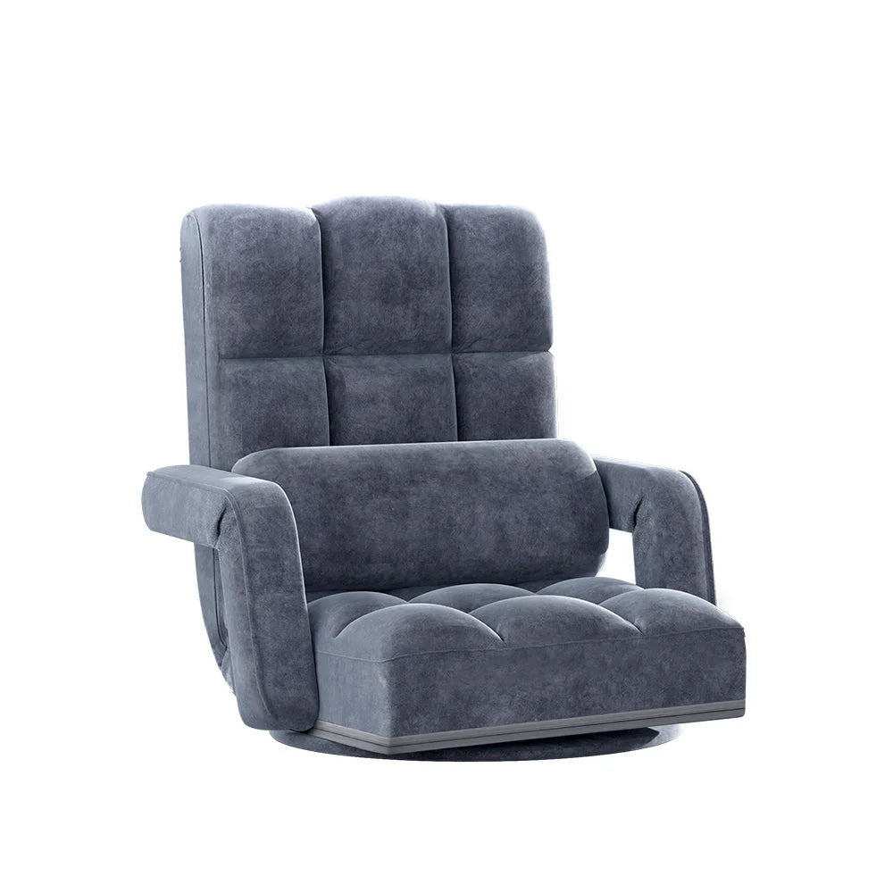 Charcoal floor lounge sofa with handles, panels and accessory pieces