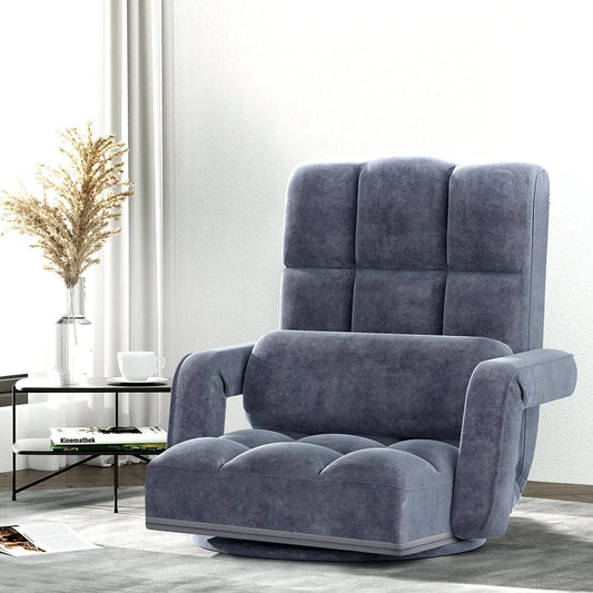 Charcoal floor lounge sofa with padded floor sofa and adjustable back sections