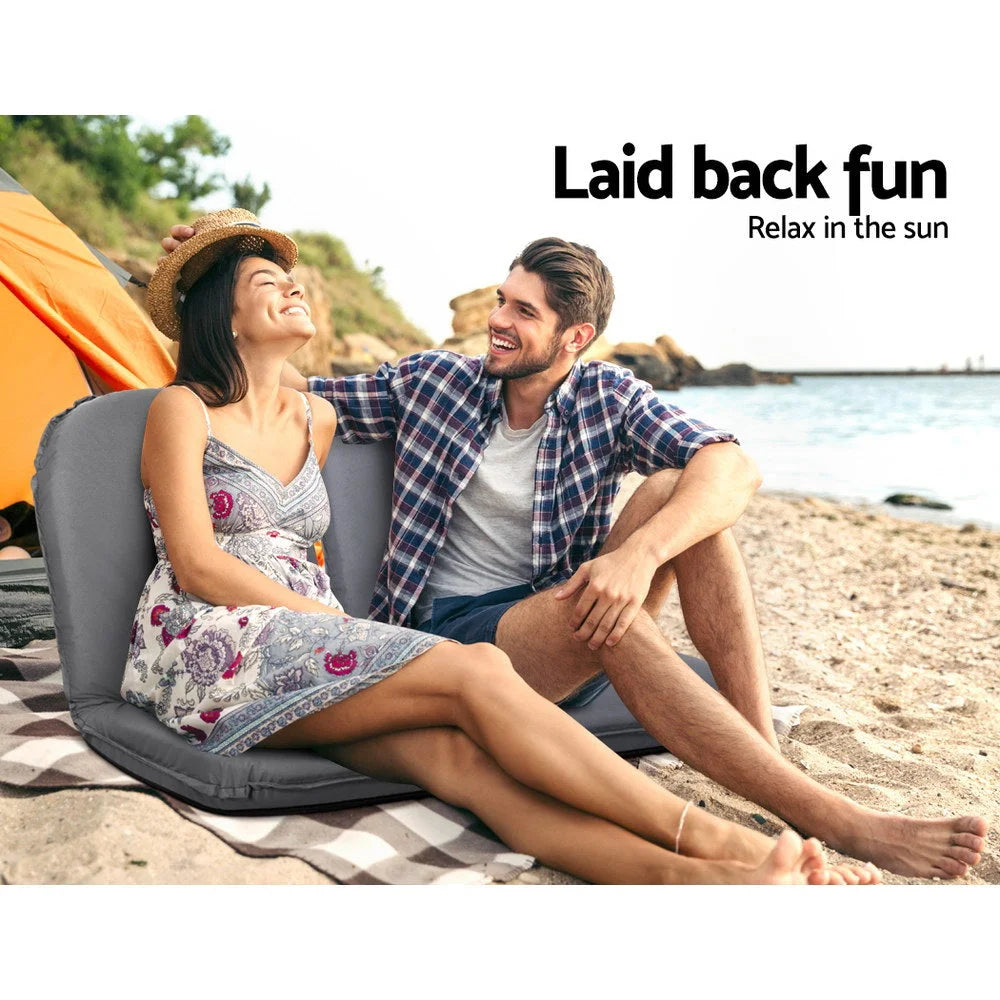 Floor Lounge Sofa Camping Portable Recliner Grey