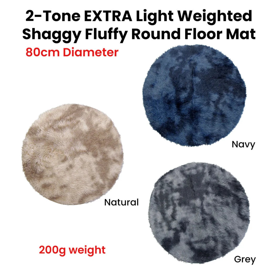 Floor Mat Shaggy Extra Light Weighted 2-Toned Natural