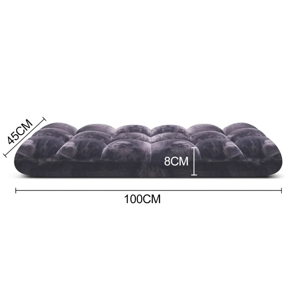 Floor Recliner 2X Folding Lounge Sofa Futon Couch Chair Cushion - Grey - Premium
