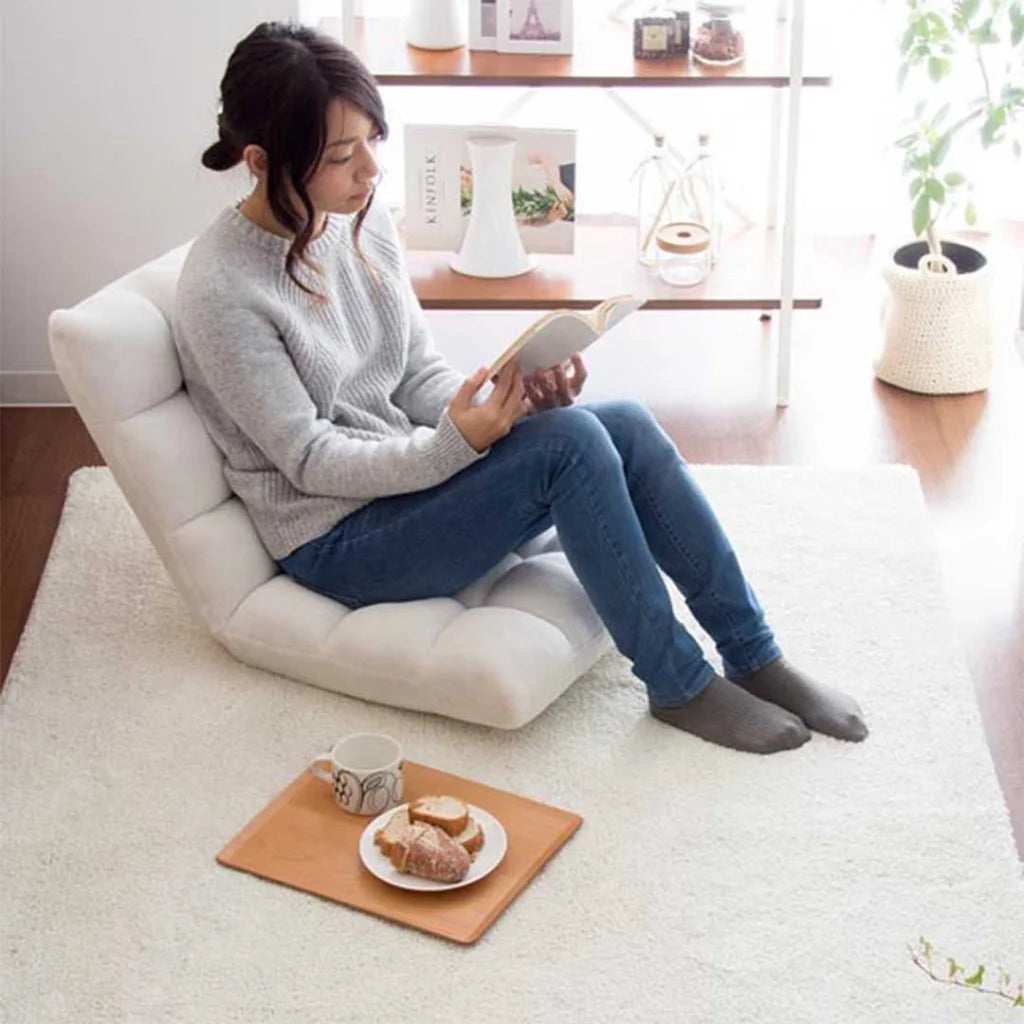 Floor Recliner 4X Folding Lounge Sofa Futon Couch Chair Cushion - Light Pink - Premium